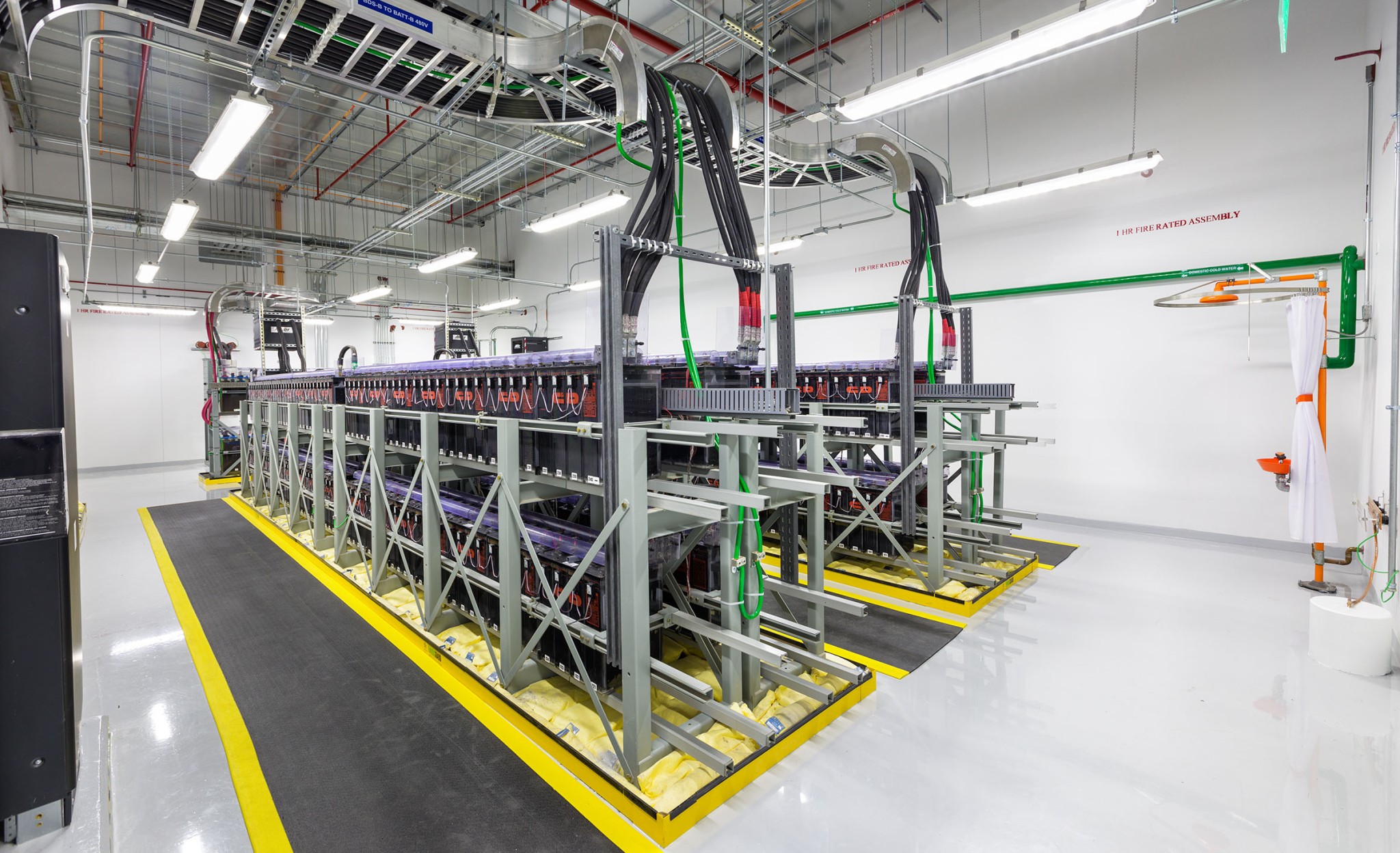 Interior of facility with data center and wiring